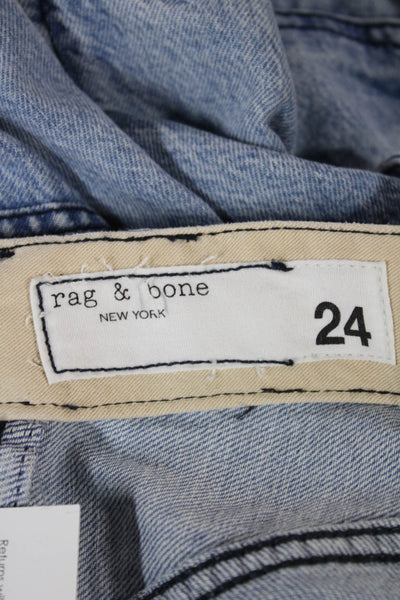 Rag & Bone Womens Straight Jeans Blue Denim High Rise Inseam 30 Size 24
