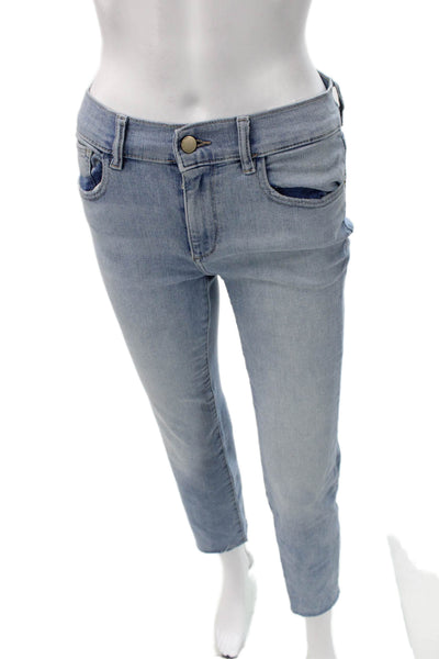 DL1961 Womens Skinny High Rise Jeans Blue Button Cotton Blend Size 26