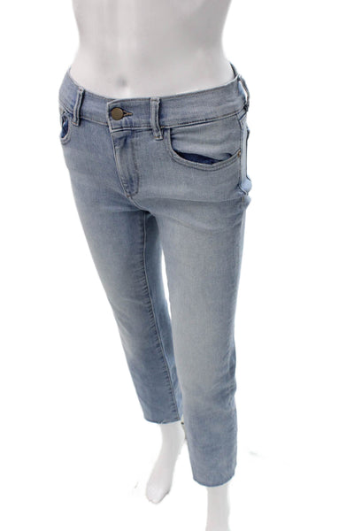 DL1961 Womens Skinny High Rise Jeans Blue Button Cotton Blend Size 26