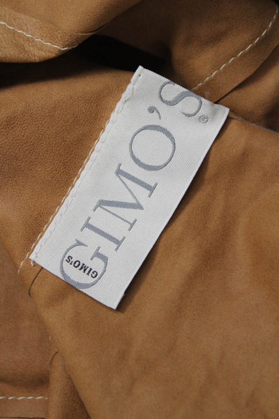 Gimos Women Basic Western Suede Collared Sleeveless Button-Up Brown Size S