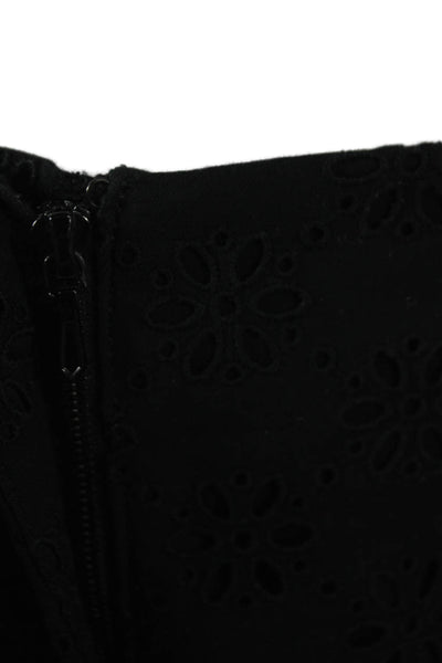 Nina Ricci Womens Dress Pants Black Floral Cotton Zip Size 36