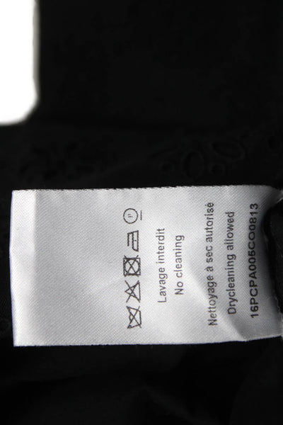 Nina Ricci Womens Dress Pants Black Floral Cotton Zip Size 36