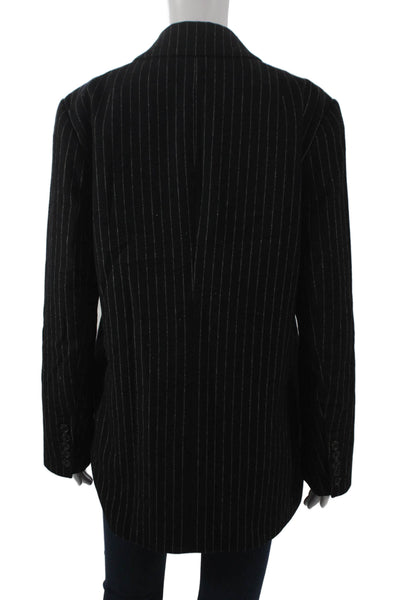 Rebecca Minkoff Women Pant Suit Blazer Black Wool Pinstripe Long Sleeve Size 0