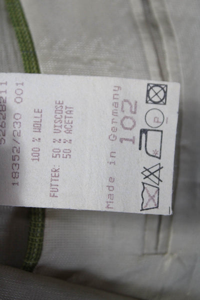 Rene Lezard Mens Green Check Wool Blazer Size 42