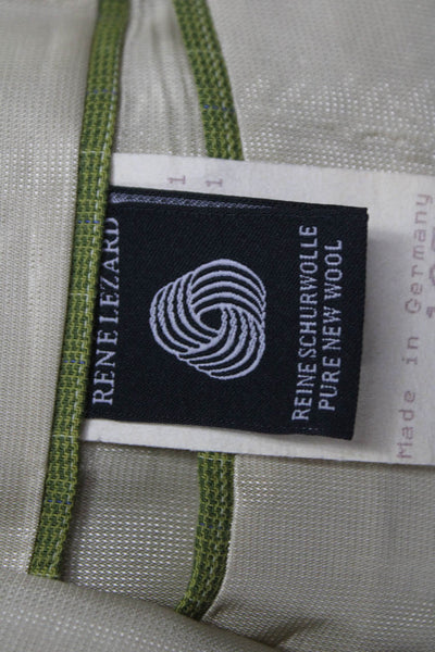 Rene Lezard Mens Green Check Wool Blazer Size 42