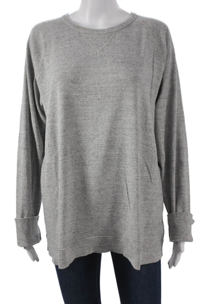 J Crew Womens Basic Gray 100% Cotton Crew Neck Long Sleeve T-Shirt Size XL