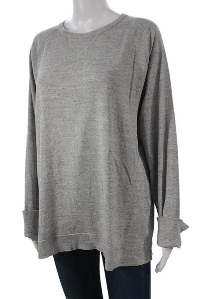 J Crew Womens Basic Gray 100% Cotton Crew Neck Long Sleeve T-Shirt Size XL