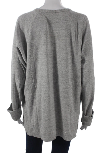 J Crew Womens Basic Gray 100% Cotton Crew Neck Long Sleeve T-Shirt Size XL