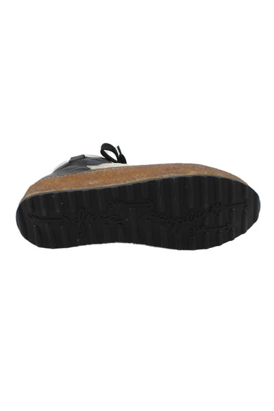 Free People Womens Leather Color Block Platform Sneakers Black Size 10