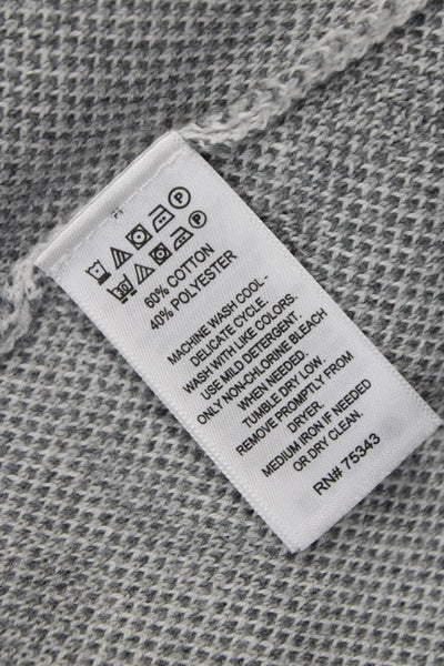 Rachel Zoe Women Full Zip Collared Cotton Sweater Long Sleeve Gray Size L