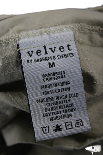 Lily Aldridge For Velvet Womens Military Jacket Beige Cotton Snap Size M