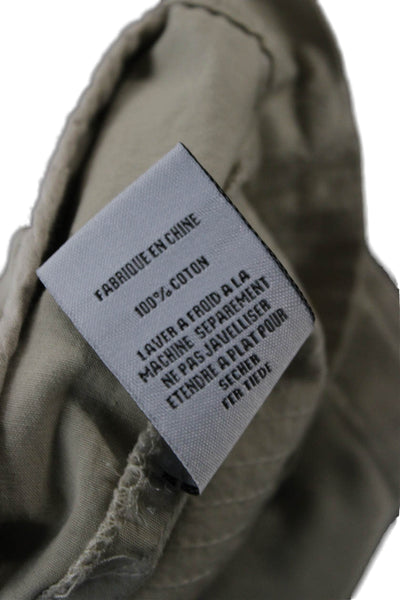 Lily Aldridge For Velvet Womens Military Jacket Beige Cotton Snap Size M