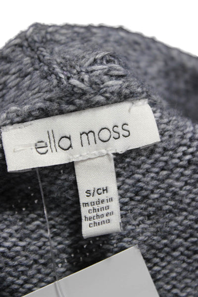 Ella Moss Womens Gray V-Neck Cardigan Long Sleeve Acrylic Size S