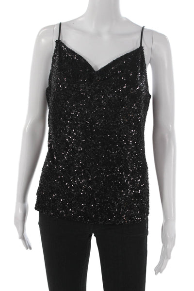 Generation Love Womens Black Cowl Neck Camisole Polyester Sleeveless Size S