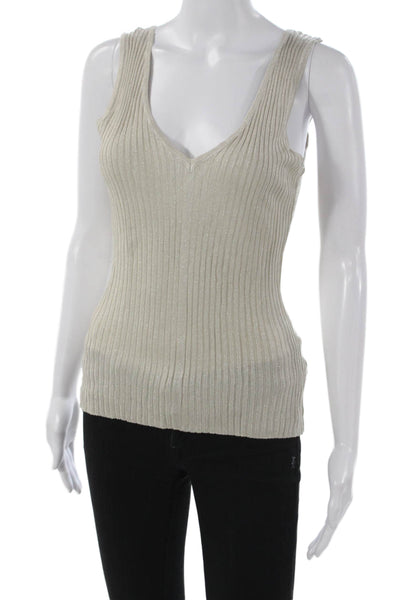 Generation Love Womens Basic Ivory V-Neck Tank Size S