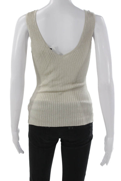 Generation Love Womens Basic Ivory V-Neck Tank Size S