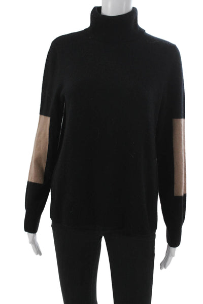 C by Bloomingdales Women Cashmere Turtleneck Pullover Black Long Sleeve Size S