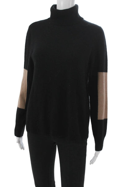 C by Bloomingdales Women Cashmere Turtleneck Pullover Black Long Sleeve Size S