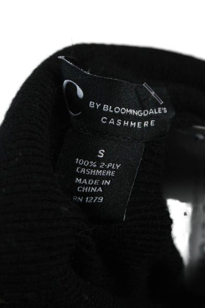 C by Bloomingdales Women Cashmere Turtleneck Pullover Black Long Sleeve Size S