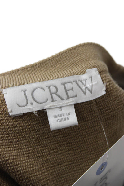 J Crew Women Basic Cotton Sleeveless Tank Crew Neck Brown Size S