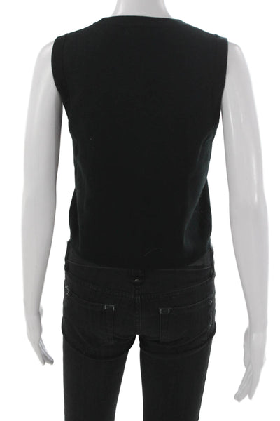 J Crew Womens Basic Sleeveless Cotton Crewneck Tank Black Size S