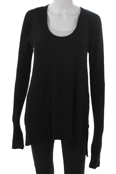 Urban Zen Womens Black Pullover Cashmere Silk Sweater Longsleeve Size M