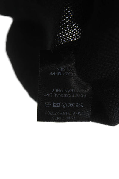 Urban Zen Womens Black Pullover Cashmere Silk Sweater Longsleeve Size M