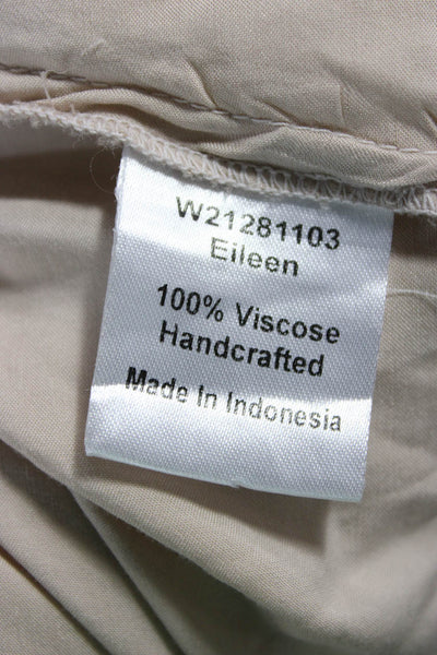 Rabens Saloner Women Maxi Bohemian Beige V Neck Sleeveless Viscose Dress Size M
