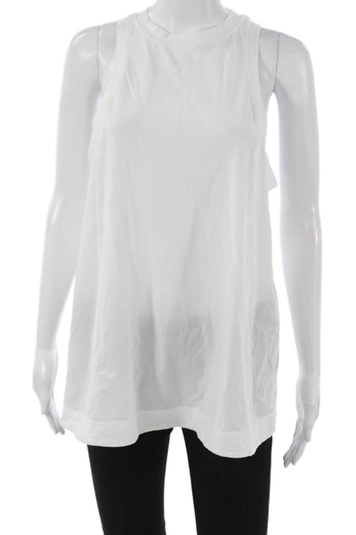 Lululemon Womens High Neck Sleeveless Tank White Pima Cotton Size M