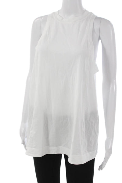 Lululemon Womens High Neck Sleeveless Tank White Pima Cotton Size M