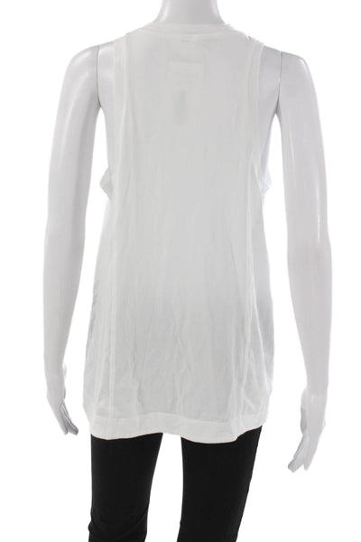 Lululemon Womens High Neck Sleeveless Tank White Pima Cotton Size M