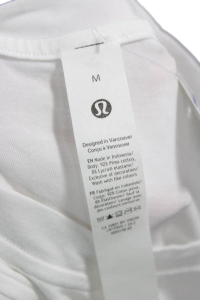 Lululemon Womens High Neck Sleeveless Tank White Pima Cotton Size M
