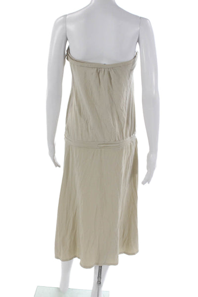 Standard James Perse Women Blouson Off the Shoulder Dress Beige Supima Size 3