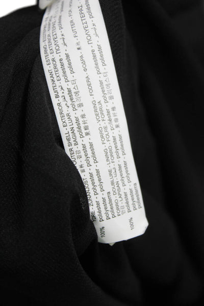 Zara Women Black Maxi Dress High Neck Long Sleeve Tie Waist Polyester Size XS
