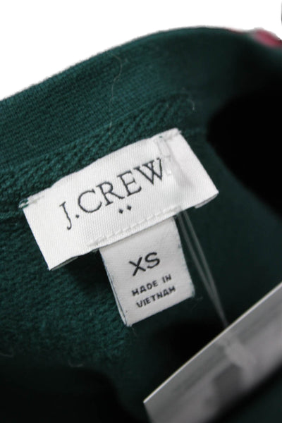 J Crew Womens Basic Green Crewneck Pullover Sweatshirt Long Sleeve Size XS