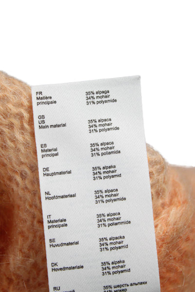 Maje Womens Orange Ombre V-Neck Alpaca Blend Cardigan 3/4 Sleeve Size 2