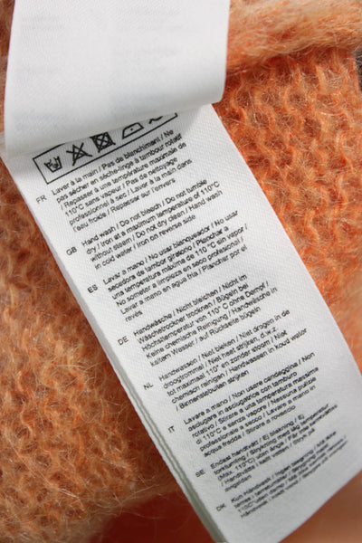 Maje Womens Orange Ombre V-Neck Alpaca Blend Cardigan 3/4 Sleeve Size 2