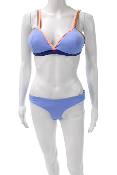 Maaji Womens Colorblock Blue Polyester Bikini Beach Size L