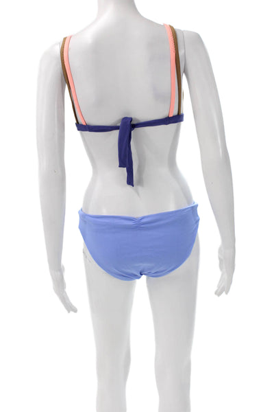 Maaji Womens Colorblock Blue Polyester Bikini Beach Size L