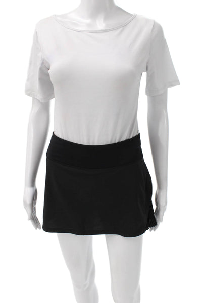 Lululemon Womens Athletic Black Nylon Skort Pull On Short Size 4