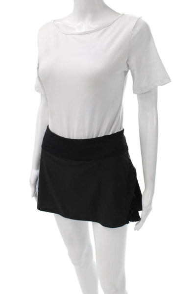 Lululemon Womens Athletic Black Nylon Skort Pull On Short Size 4