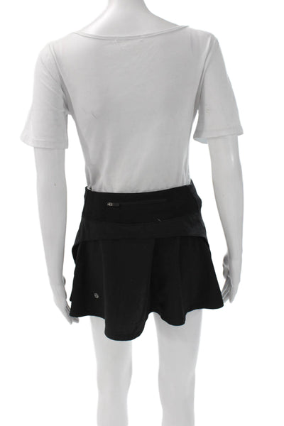 Lululemon Womens Athletic Black Nylon Skort Pull On Short Size 4