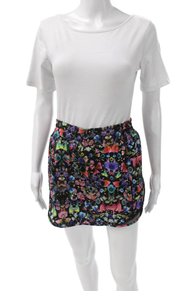 Lululemon Women Floral Mini Skirt Multicolor Nylon Short Size S