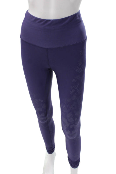Lululemon Womens Ankle Leggings Purple Nylon Animal Print Size 4
