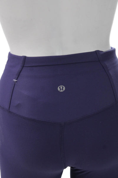 Lululemon Womens Ankle Leggings Purple Nylon Animal Print Size 4