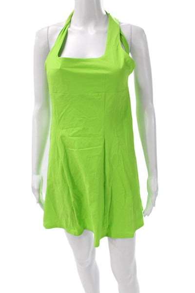 Outdoor Voices Womens Mini Dress Green Nylon Square Neck Sleeveless Size S