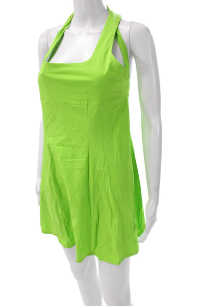 Outdoor Voices Womens Mini Dress Green Nylon Square Neck Sleeveless Size S