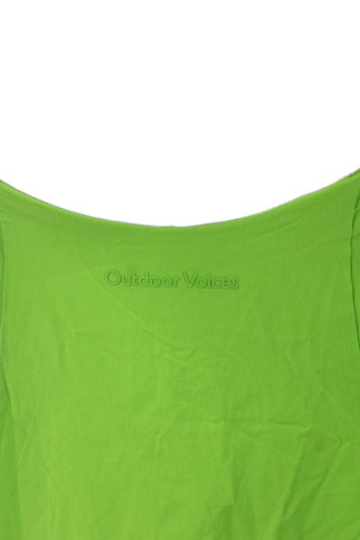 Outdoor Voices Womens Mini Dress Green Nylon Square Neck Sleeveless Size S