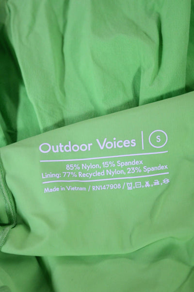 Outdoor Voices Womens Mini Dress Green Nylon Square Neck Sleeveless Size S
