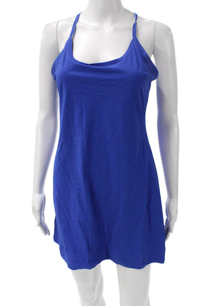 Outdoor Voices Women Mini Scoop Neck Sleeveless Blue Dress Size S